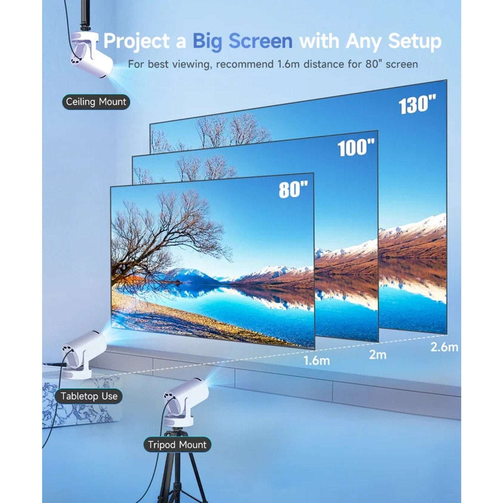 Magcubic HY300 Pro + Projector 8K 720P with 5W Speaker Android 14 8000 Lumens
