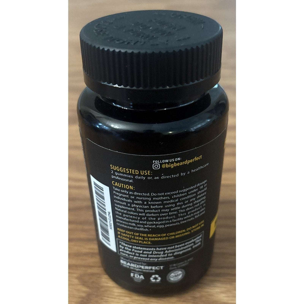 BeardPerfect THICKGROW BIGBEARD Gummies 60 Cherry w/ Biotin Vitamin B12 C D Zinc