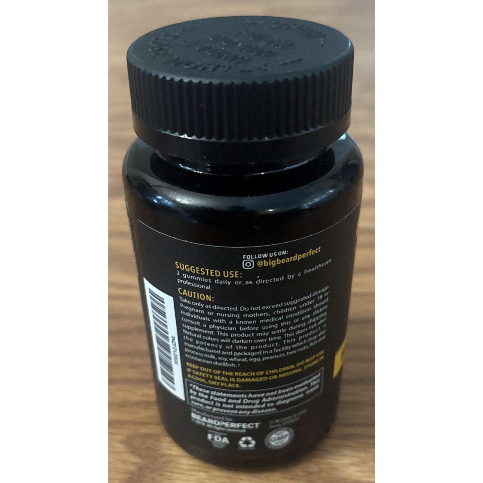 BeardPerfect THICKGROW BIGBEARD Gummies 60 Cherry w/ Biotin Vitamin B12 C D Zinc