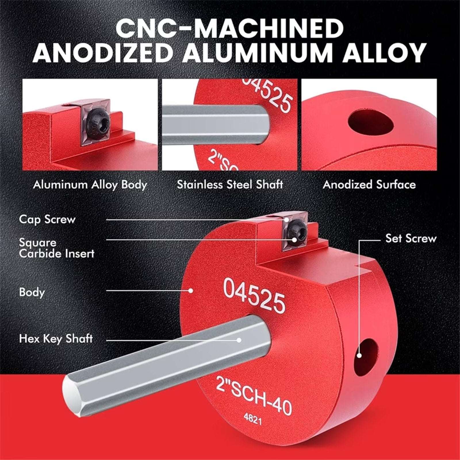 8Pc PVC Pipe Reamer Kit Socket Saver for Standard 1/2" Drills Fits 1/2"-4" Pipes