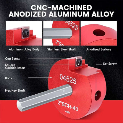 8Pc PVC Pipe Reamer Kit Socket Saver for Standard 1/2" Drills Fits 1/2"-4" Pipes