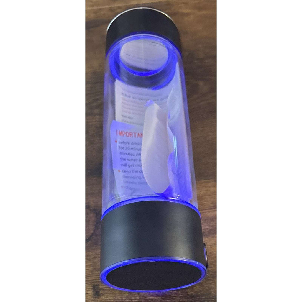 H2 Smart Hydrogen Water Bottle Generator - Rechargeable Portable Glass Black