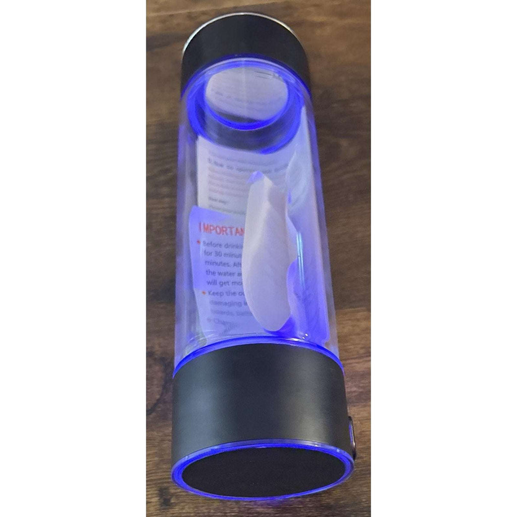 H2 Smart Hydrogen Water Bottle Generator - Rechargeable Portable Glass Black