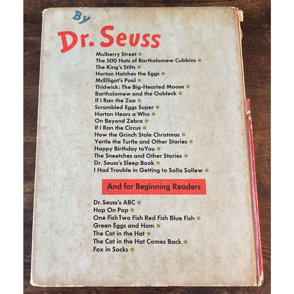 Dr Seuss "Happy Birthday To You" Large Hardcover Book 1959 True First Edition