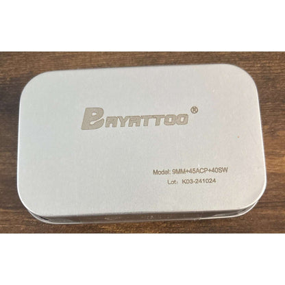 Red Laser Bore Sight 9MM + .45 ACP + .40 S&W Brass Cartridge Boresighter +10 Bat