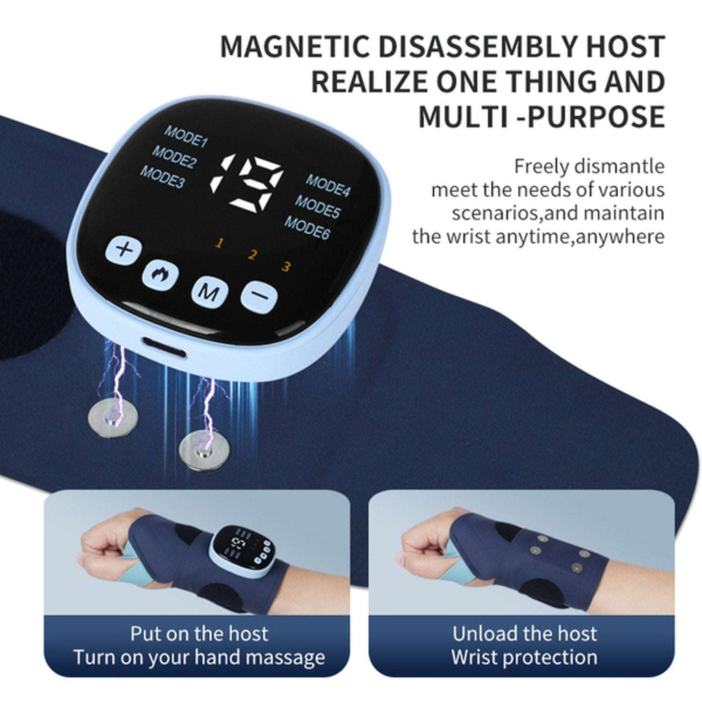 Wrist Brace Wrap w/ Heat, Massage & Remote 9 Modes/19 Lvls/3 Heat Carpal Tunnel