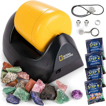 National Geographic Rock Tumbler Starter Kit Turn Rough Rocks into Polished Gems