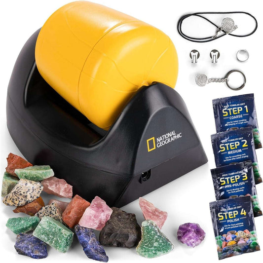 National Geographic Rock Tumbler Starter Kit Turn Rough Rocks into Polished Gems