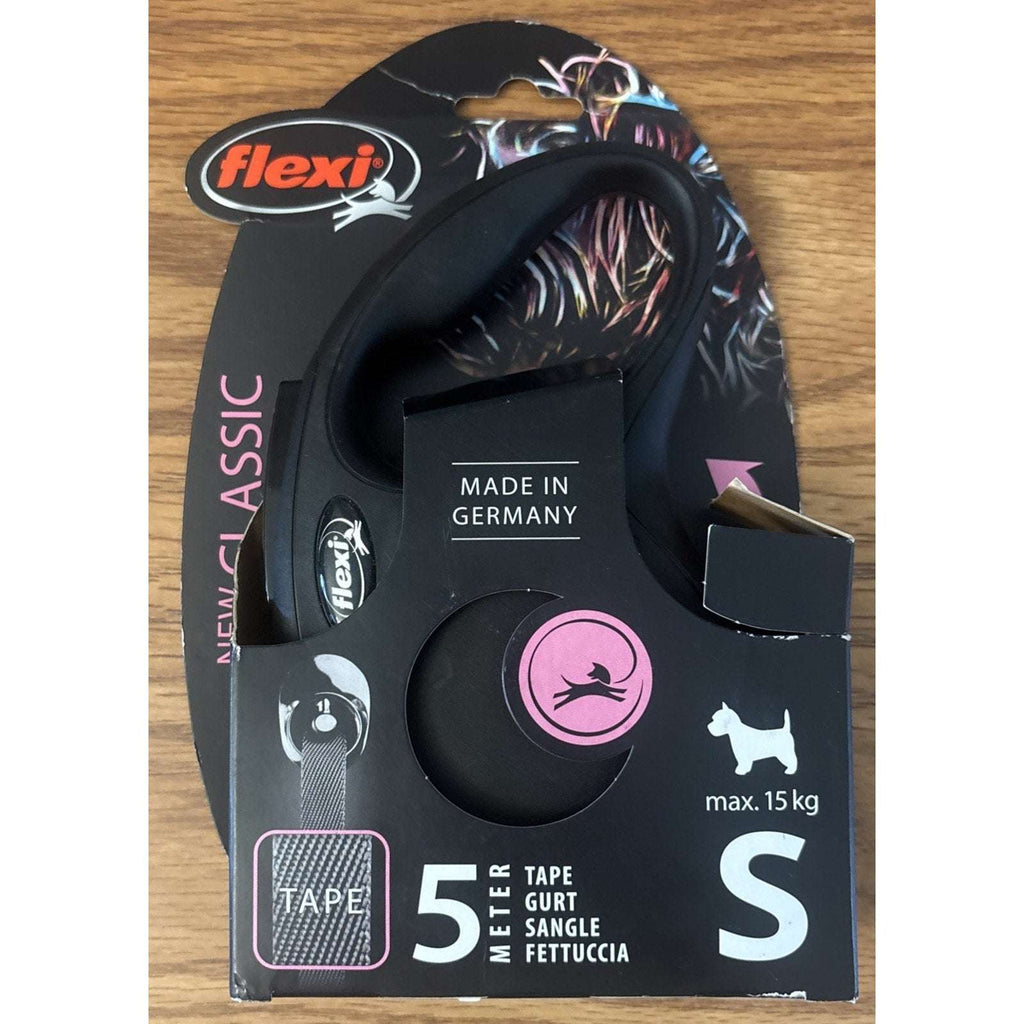 FLEXI New Classic Tape Retractable Dog Leash S Small Black 16ft Up to 33lbs