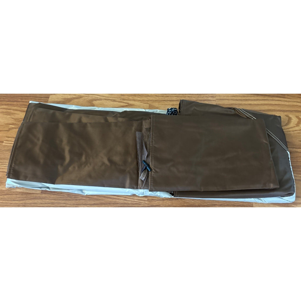 12x12 Gazebo Canopy Top Replacement Cover 2Tier UV Block Waterproof Beige Brown