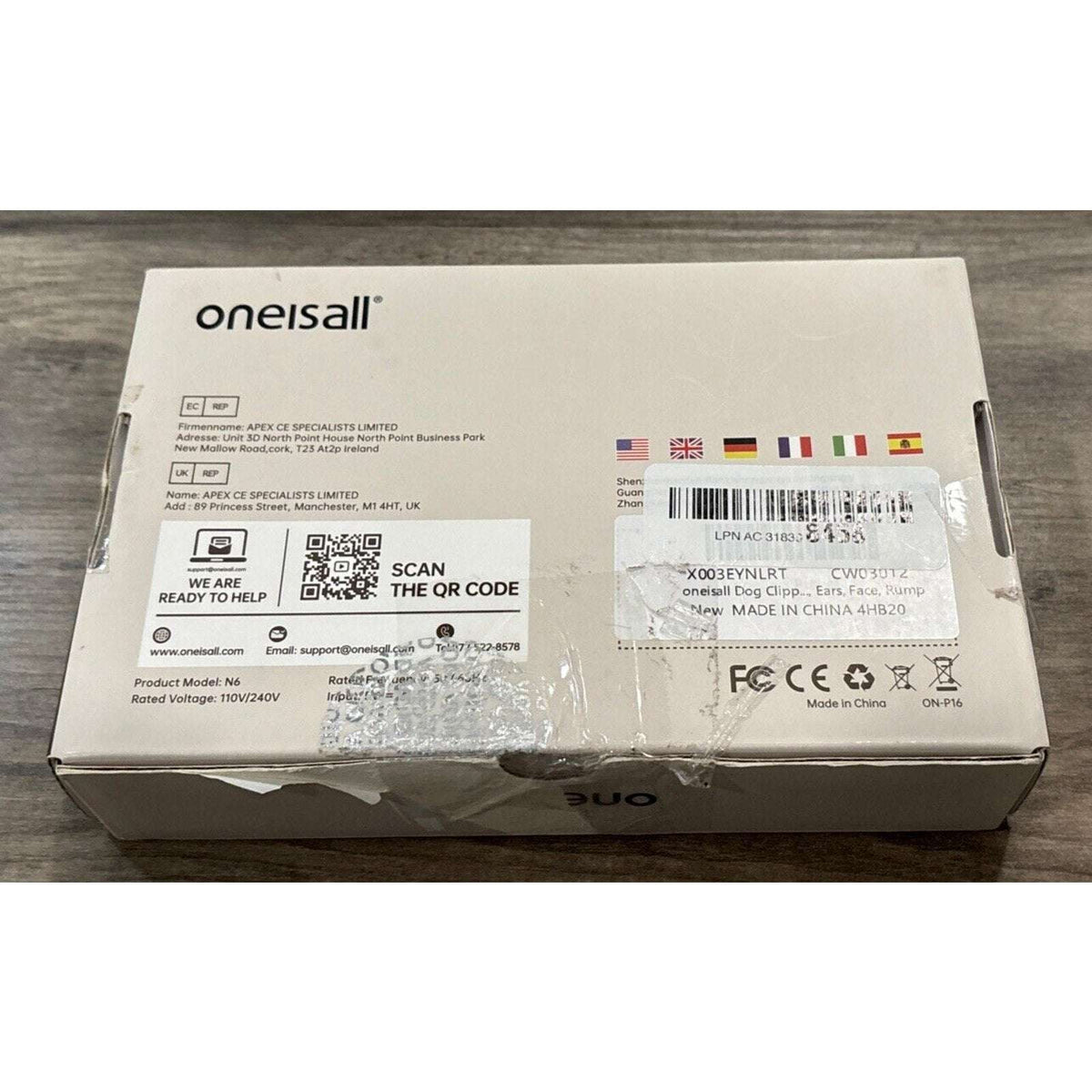 oneisall Dog Paw Trimmer, Cordless Rechargeable Paw Trimmer w Double Blades NEW