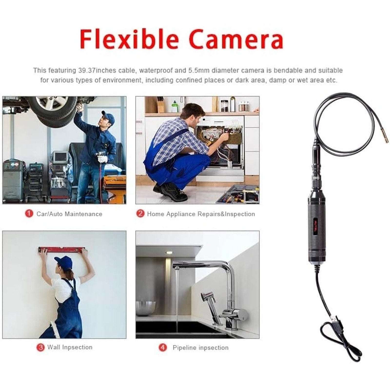 Autel MaxiVideo MV105 Digital Inspection Camera Video Scope for MS908P MK906BT