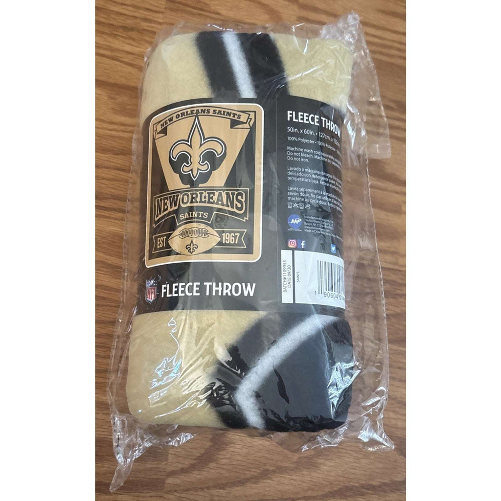 New Orleans Saints Stadium Blanket Fleece Throw Soft Marque NFL Licensed New