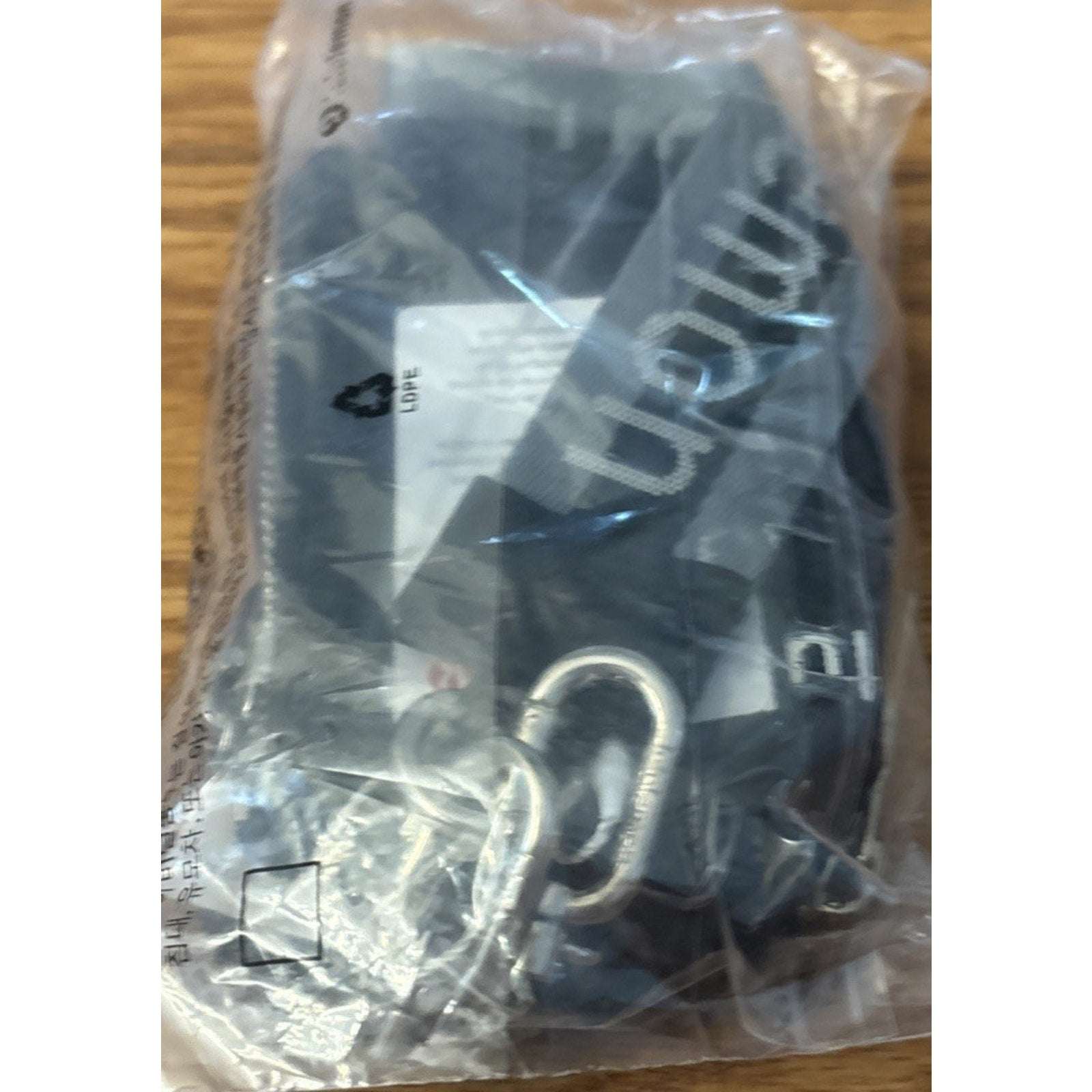 NWT Lululemon Dual Pouch Wristlet Wordmark Wallet Keychain Black / Gray / Silver