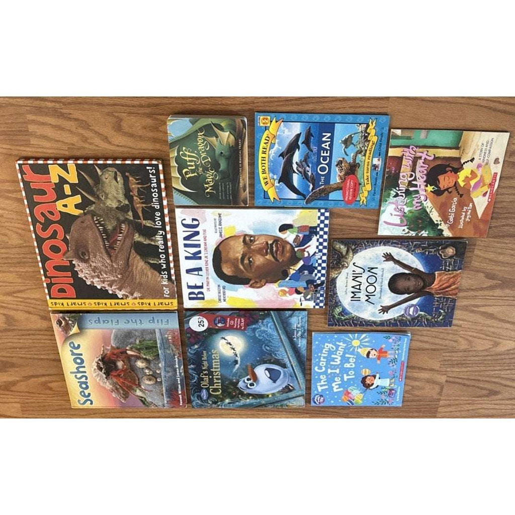 9 Children's Books Puff Magic Dragon, Dinosaur , Olaf, Ocean, Seashore, Imani's