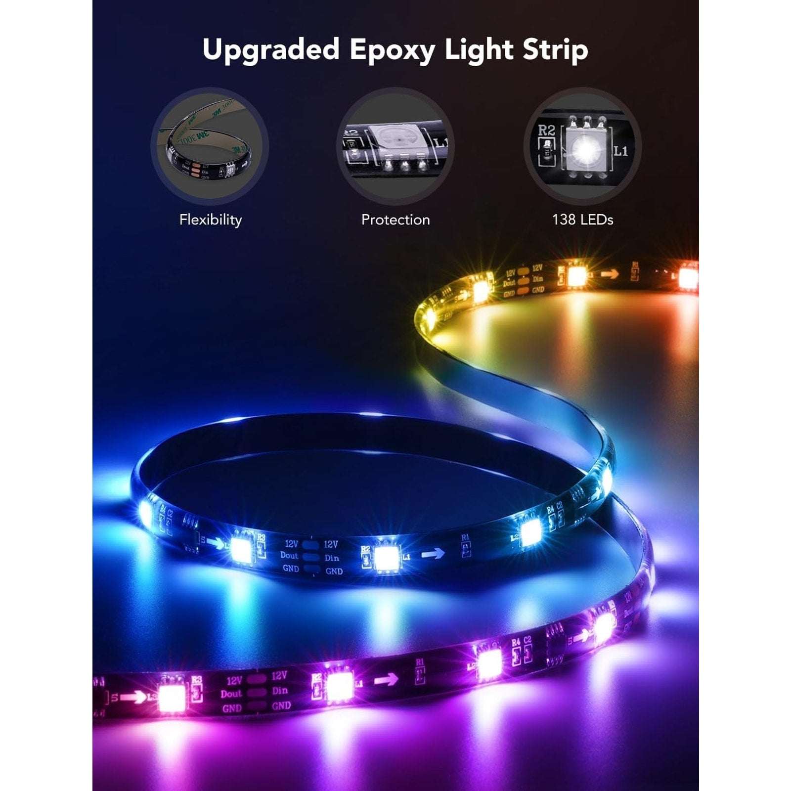 Govee RGBIC TV LED Backlight for 70-80 inch TVs App & Voice Control, Music Sync
