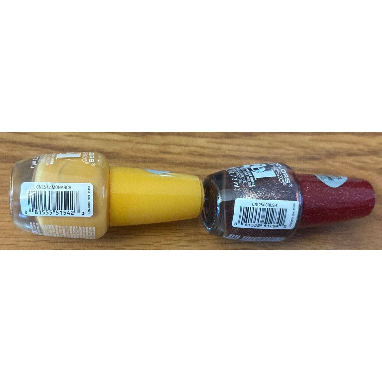 2PC LA Colors Nail Polish Color Craze Gel Shine - No UV Needed - MONARCH & CRUSH