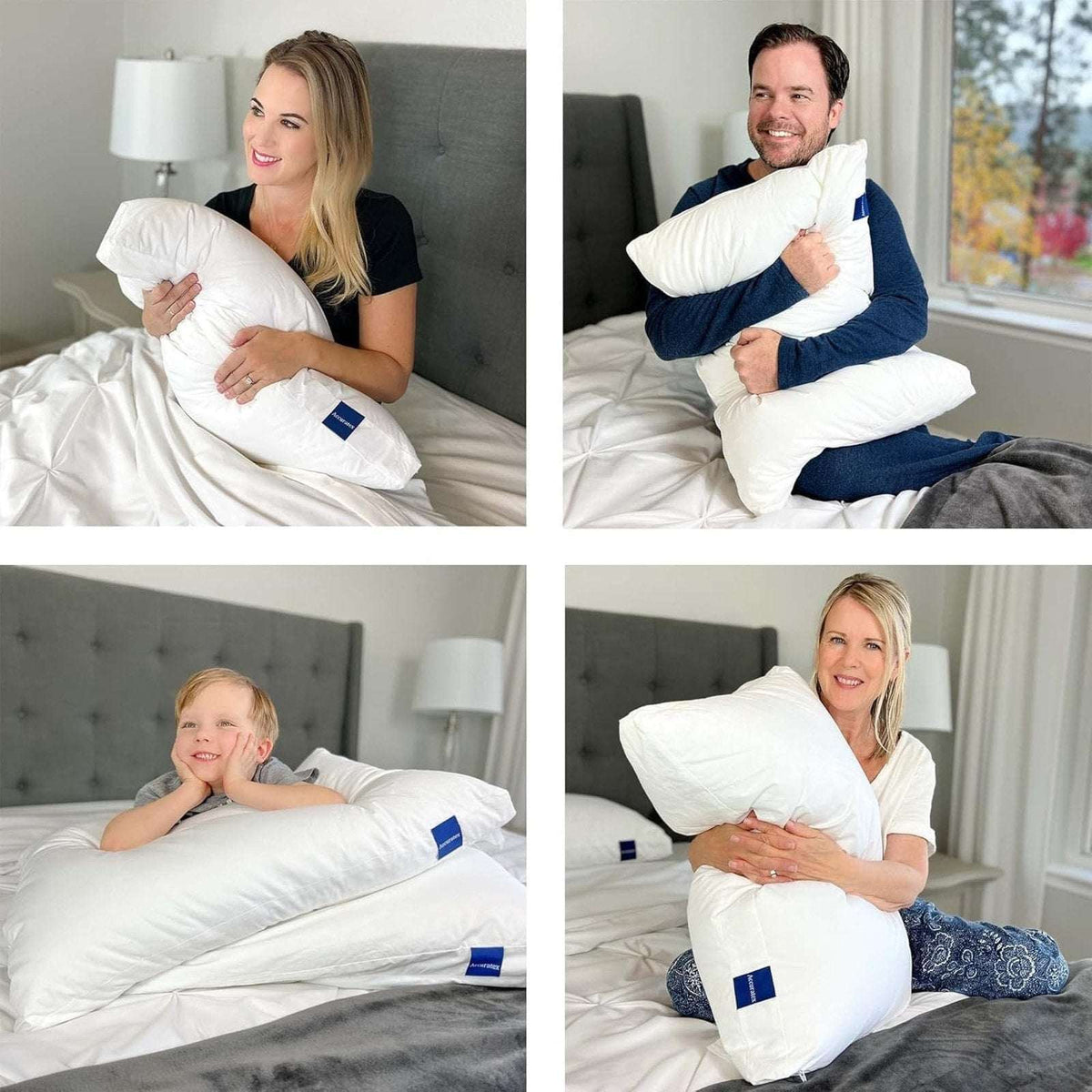Set of 2 ACCURATEX Adjustable Queen Sz Bed Pillows Hybrid Shredded Memory Foam