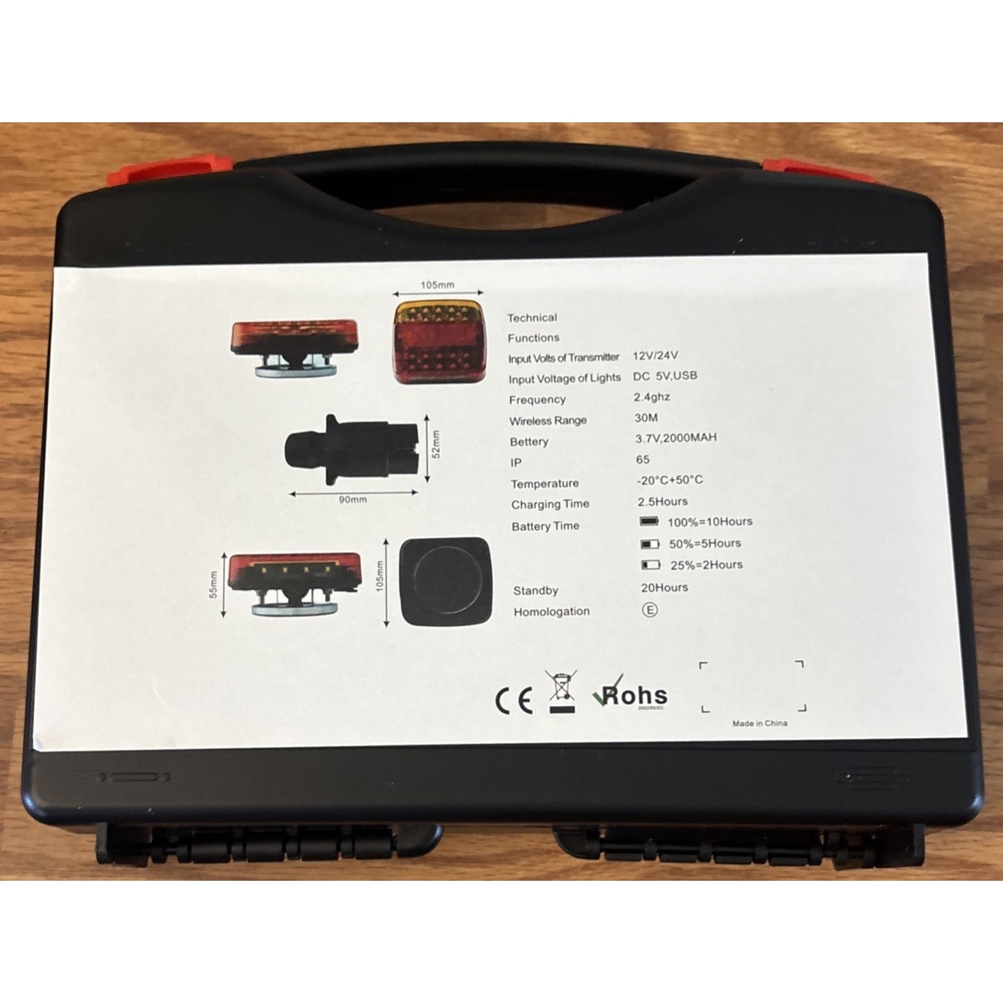 2x LED Magnetic Wireless Trailer Tail Light Tail Brake Turn Signal US Plug 7-Pin