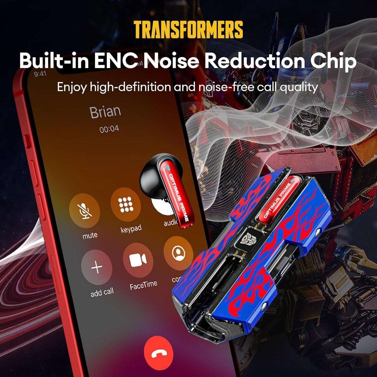 Hasbro Transformers TF-T01 Bluetooth Wireless In-Ear Headphones - Optimus Prime