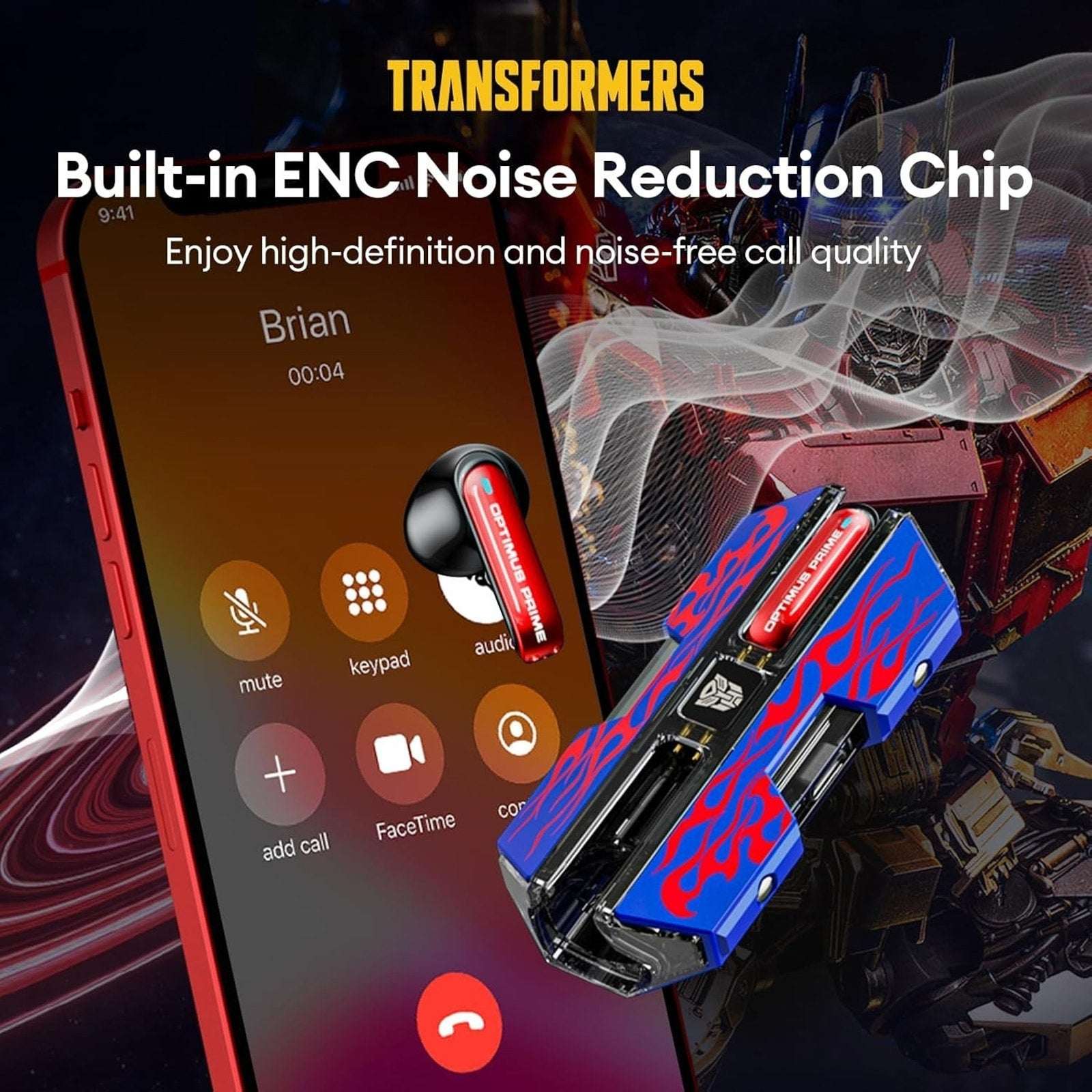 Hasbro Transformers TF-T01 Bluetooth Wireless In-Ear Headphones - Optimus Prime