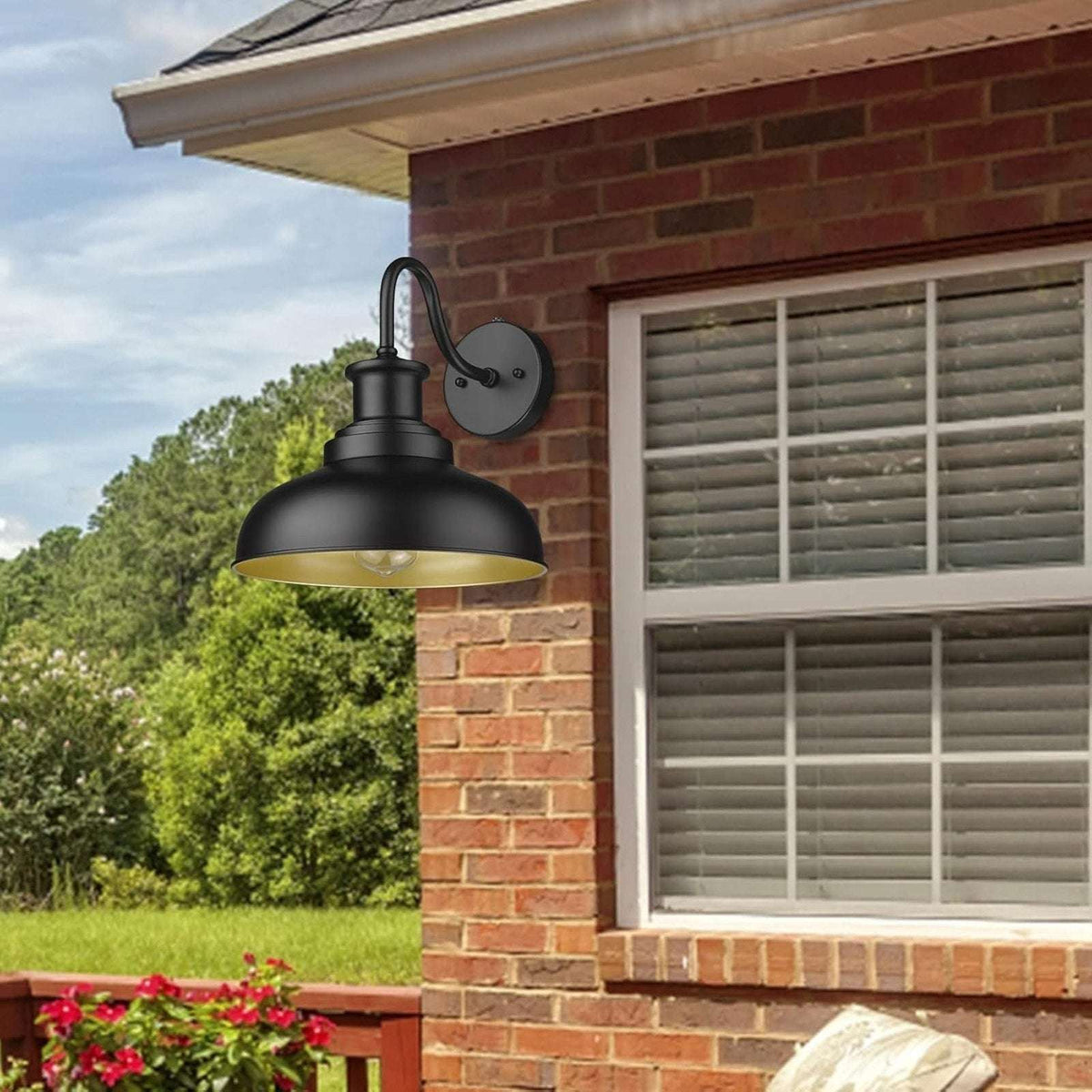 Diyel Outdoor DUSK TO DAWN Gooseneck Barn Light Wall Sconce Farmhouse Rustic