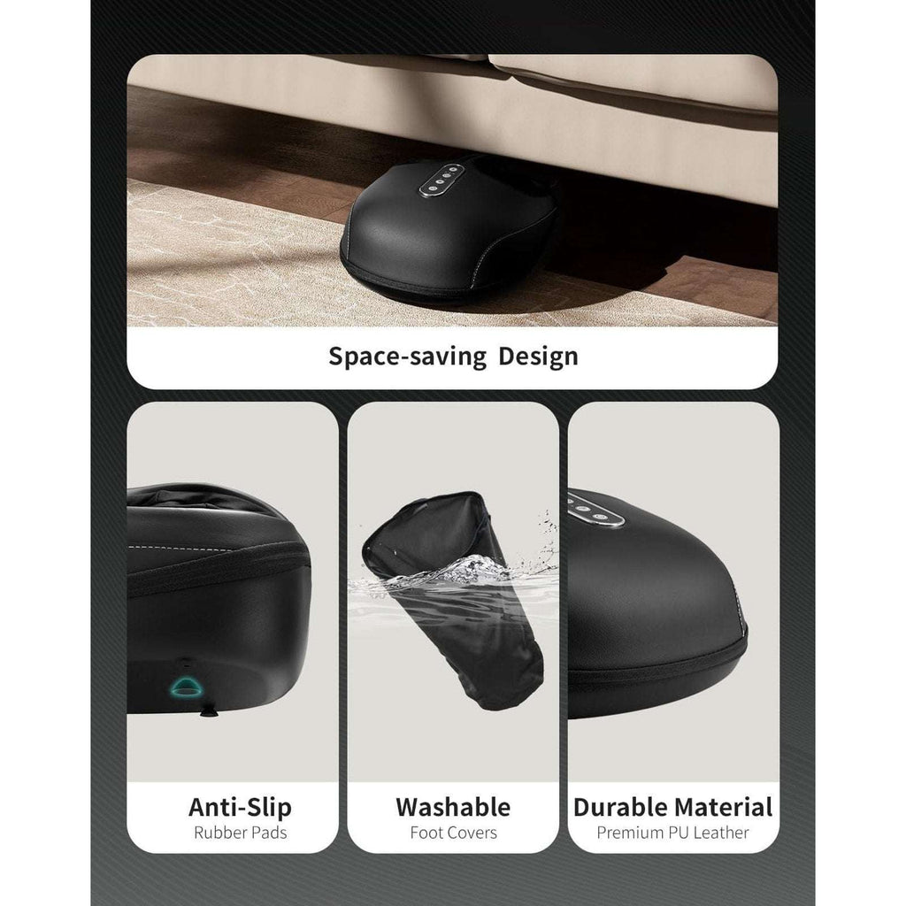 Shiatsu Foot Massager w/ Heat, Deep Kneading & Air Compression - 3 Modes, Memory