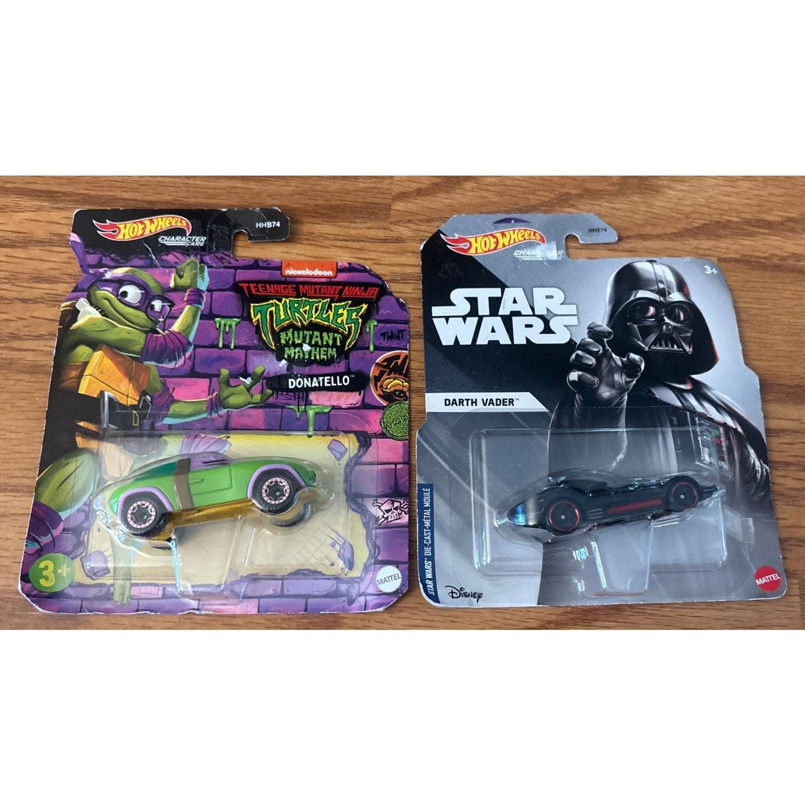 Hot Wheels Disney Star Wars Darth Vader & TMNT Donatello Lot - 1:64 Diecast Car
