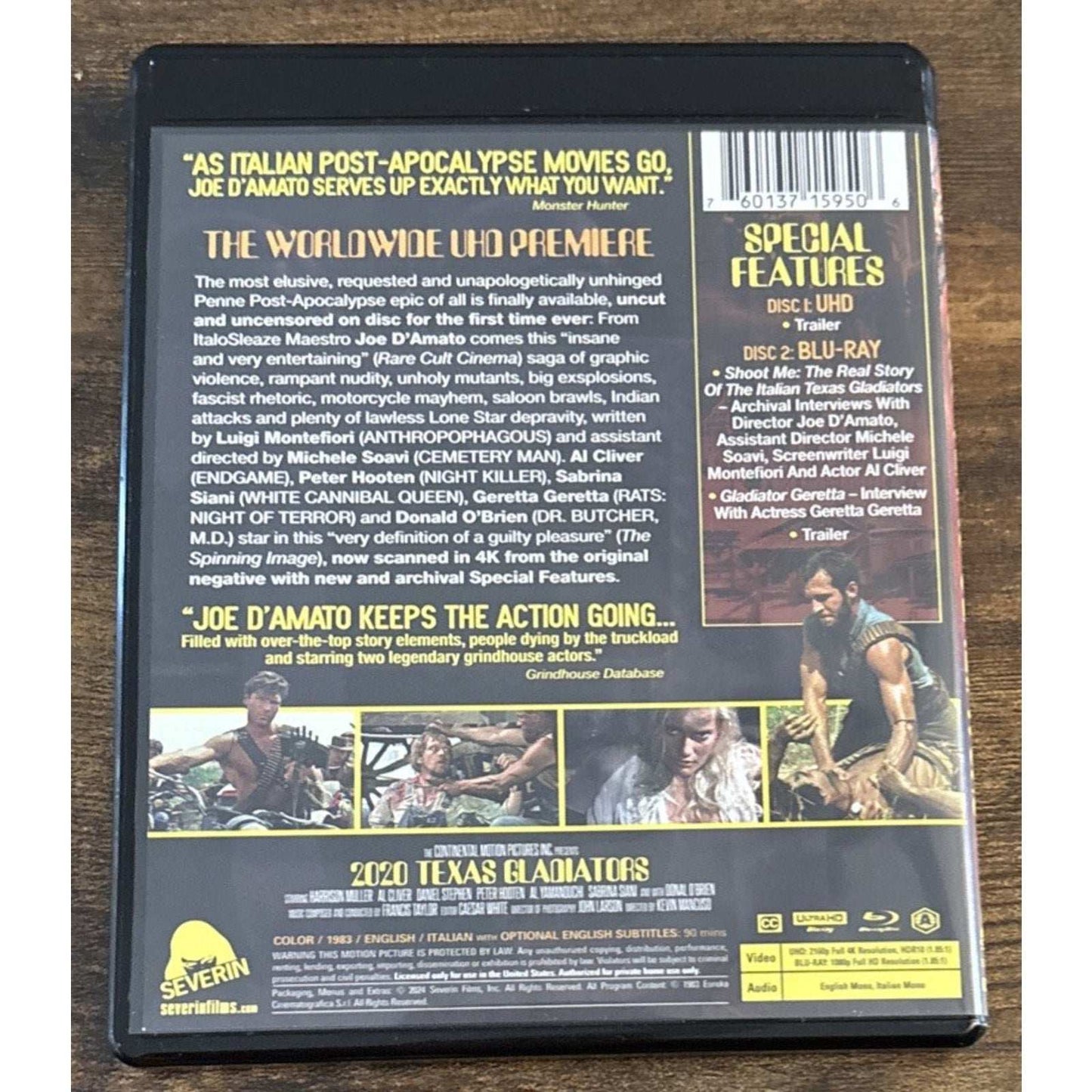 2020 Texas Gladiators 4K UHD Blu-ray 2 Disc Set Severin Cult Film