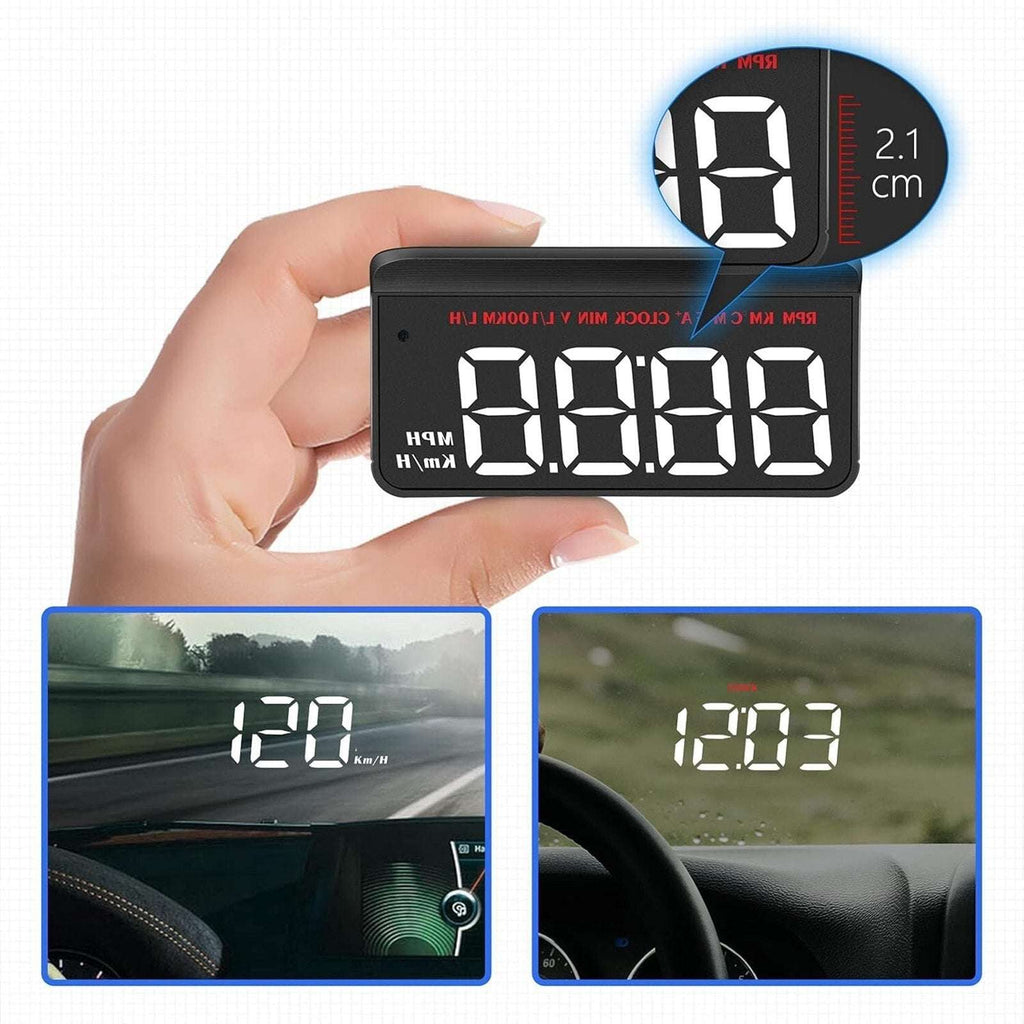 M5 Head Up Display OBD2 Overspeed Warning Windshield Projector Speed RPM Mileage