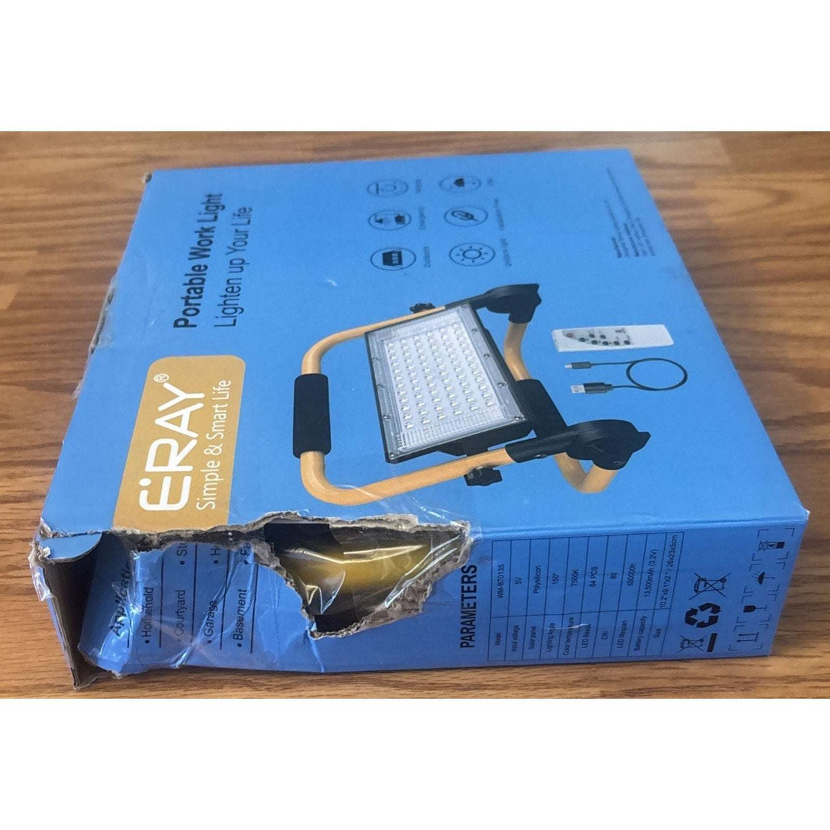 80W Solar LED Work Light 8000lm 13500mAh Rechargeable Battery Stand Timer Remote