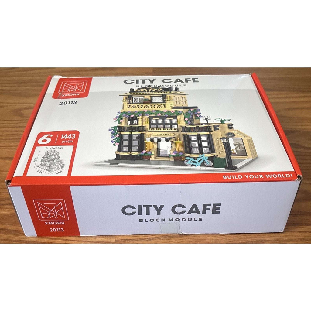20113 City Café Building Blocks Set with Lights, 3 Levels XMORK 1443PC City Cafe