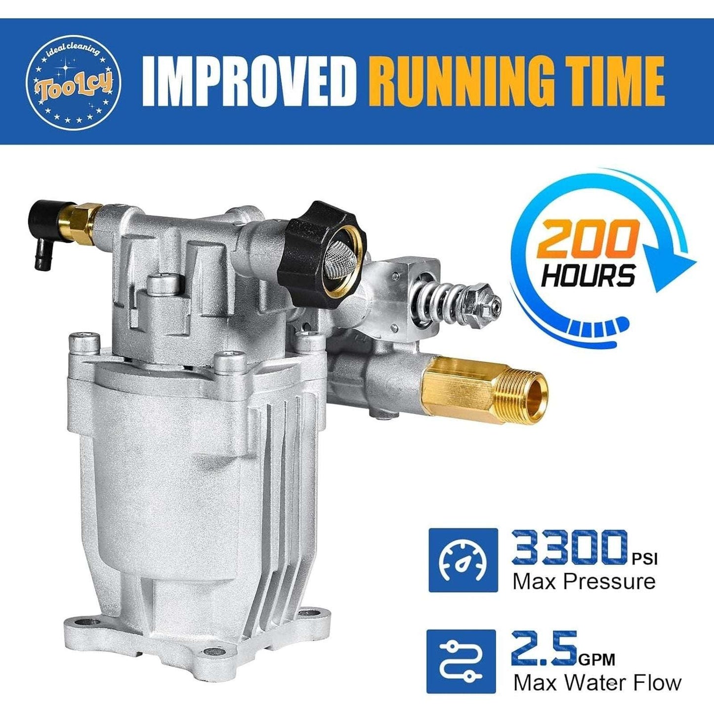 3/4″ Shaft Pressure Washer Pump 2600-3300 PSI 2.5 GPM for Honda Simpson Ryobi