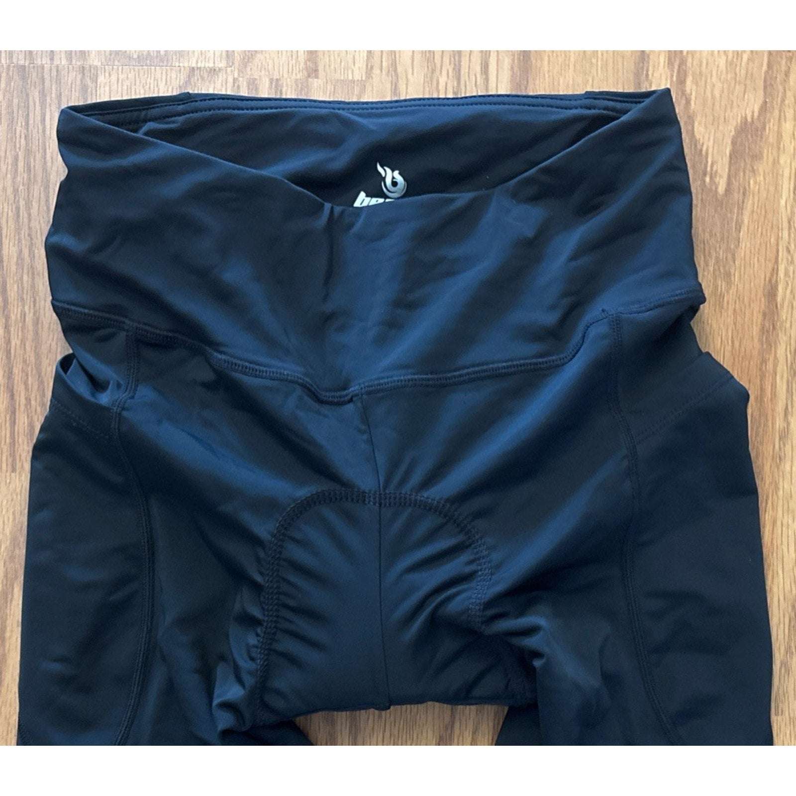 Beroy Men's Small Cycling Padded Pants Black and Orange Bike Leggings Brand New