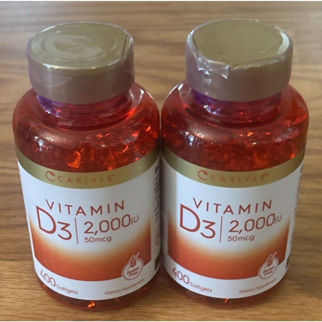 2 Pack Carlyle Vitamin D3 2000 IU Softgels (400ea/800total) Non-GMO Gluten Free