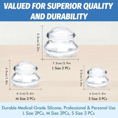 ELERA 7Pc Silicone Cupping Therapy Set, Chinese Massage for Cellulite Reduction