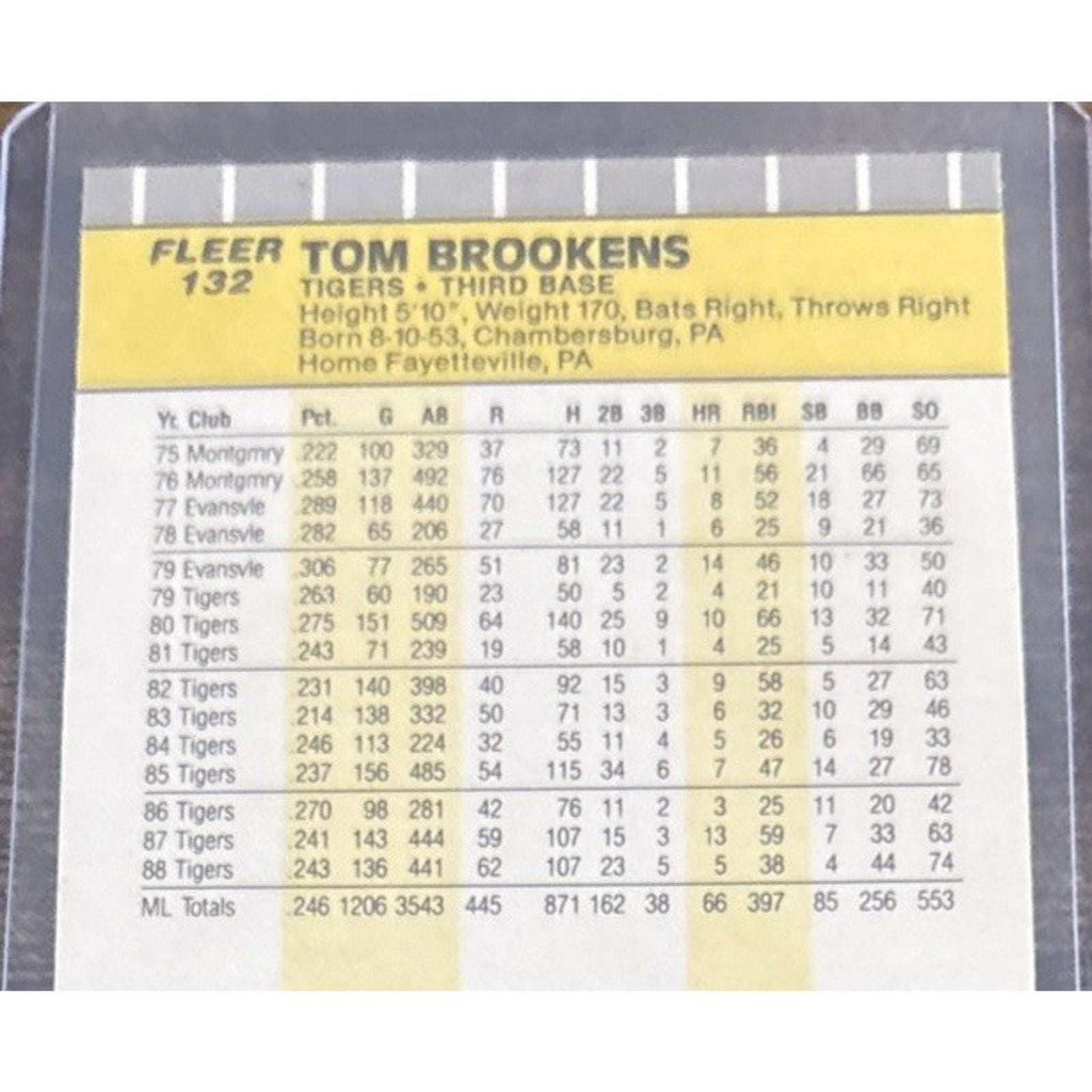 1989 FLEER #132 TOM BROOKENS MIKE HEATH Error Cards - TIGERS - Pack to Sleeve