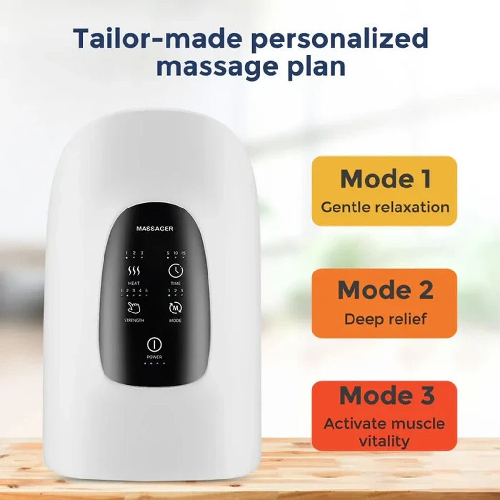 Cordless Electric Hand Massager Heat, Palm Acupoint Compression Arthritis Carpal