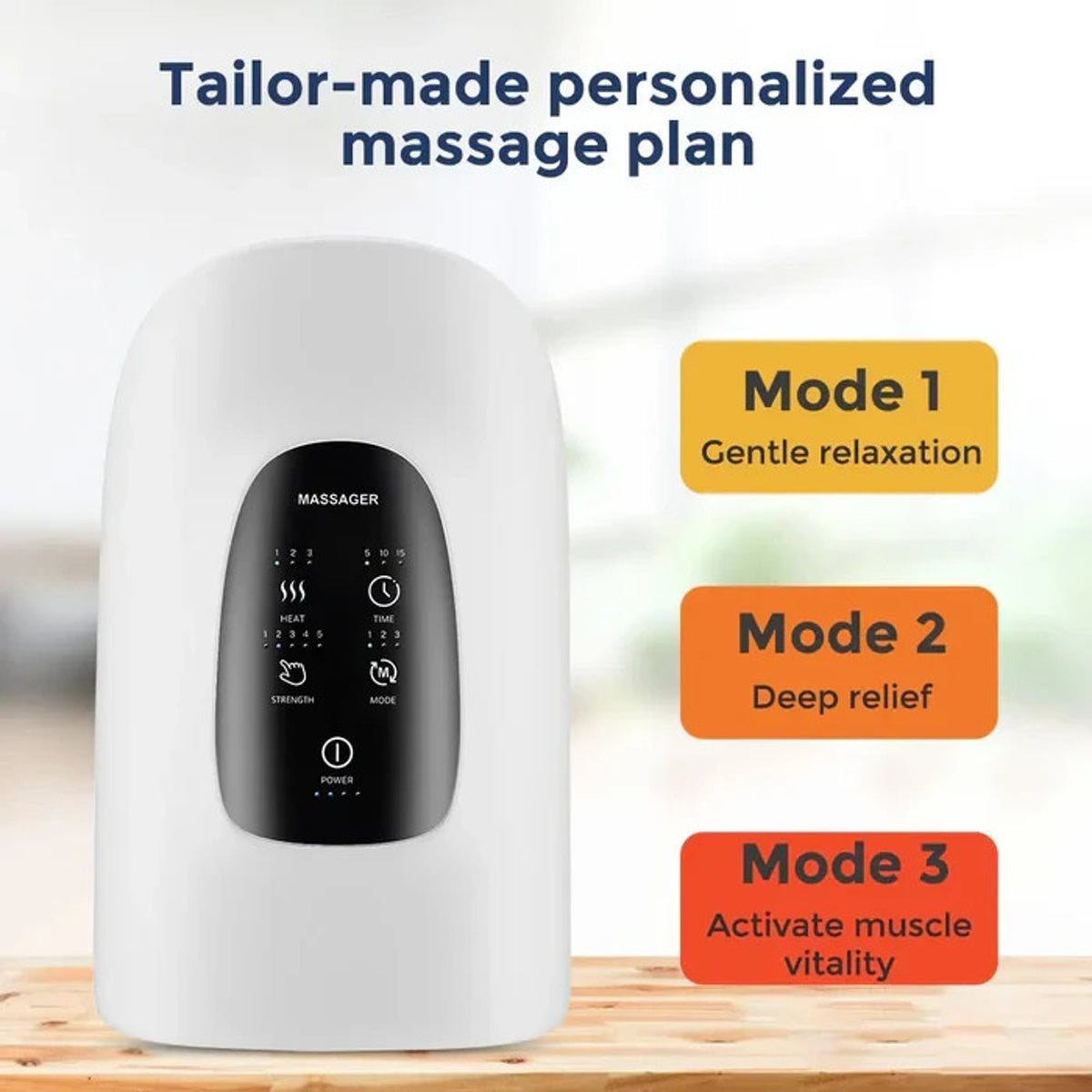 Cordless Electric Hand Massager Heat, Palm Acupoint Compression Arthritis Carpal