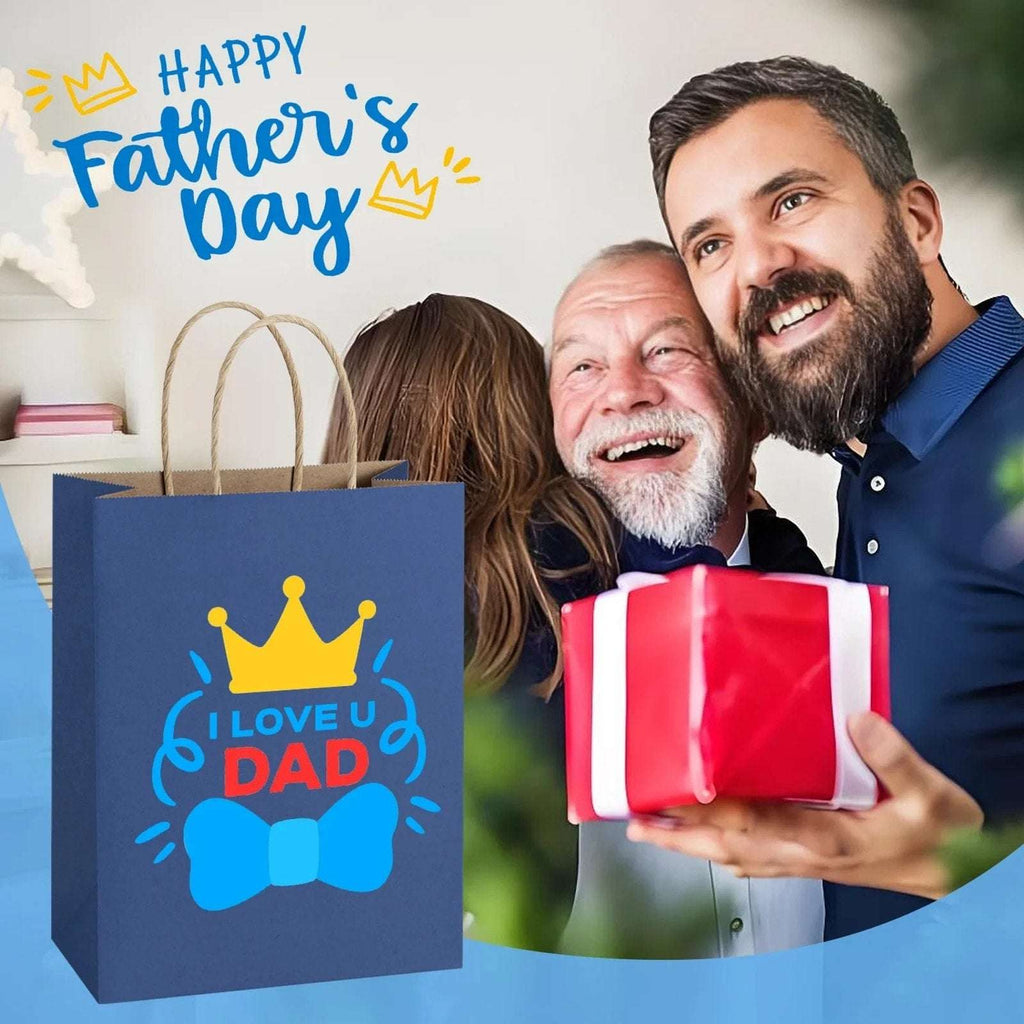 100Pcs Navy Blue Kraft Paper Gift Bags 8x4.25x10.5 Coastal Boutique Retail Gifts