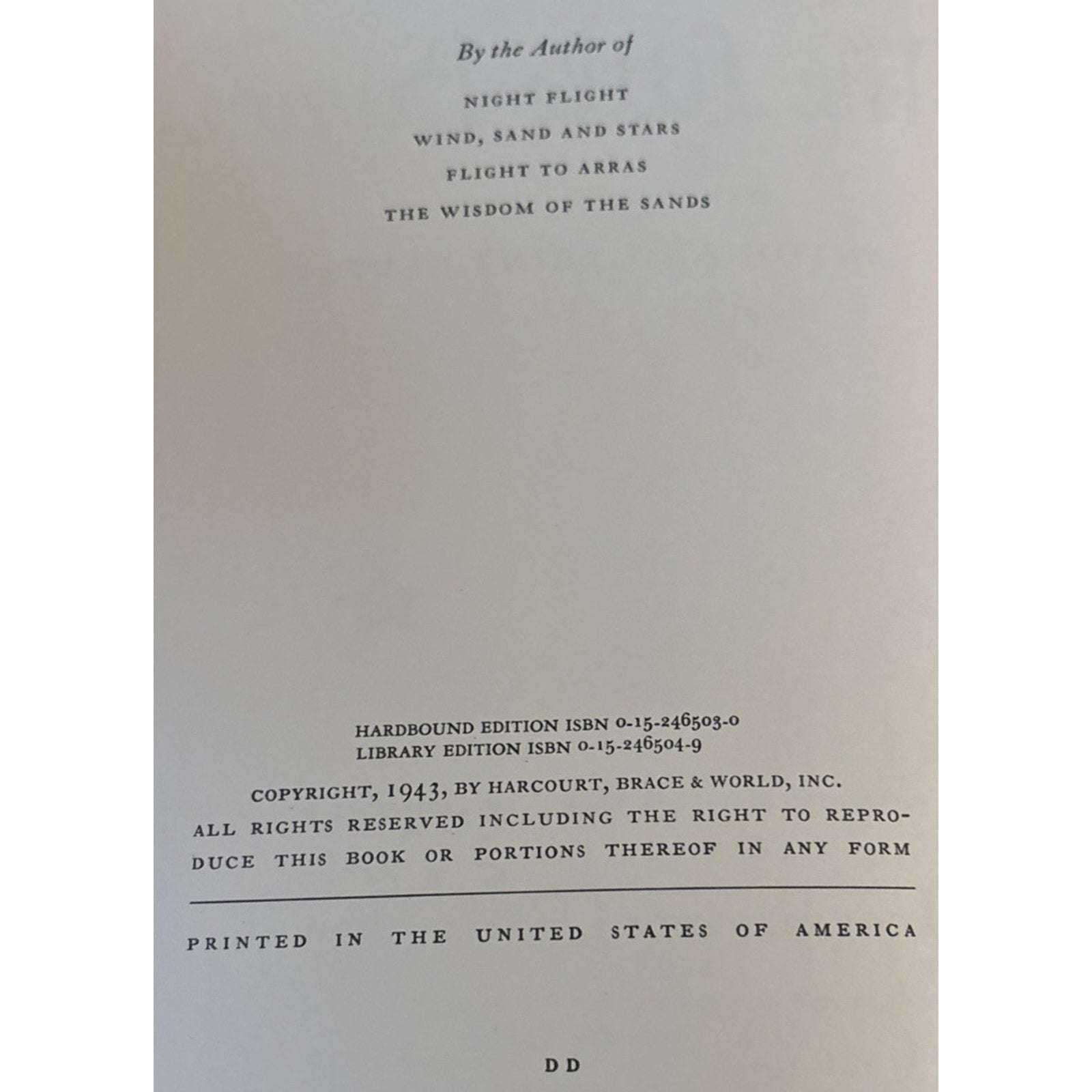 Antoine de Saint-Exupery The Little Prince 1943 Library Edition HC/DJ