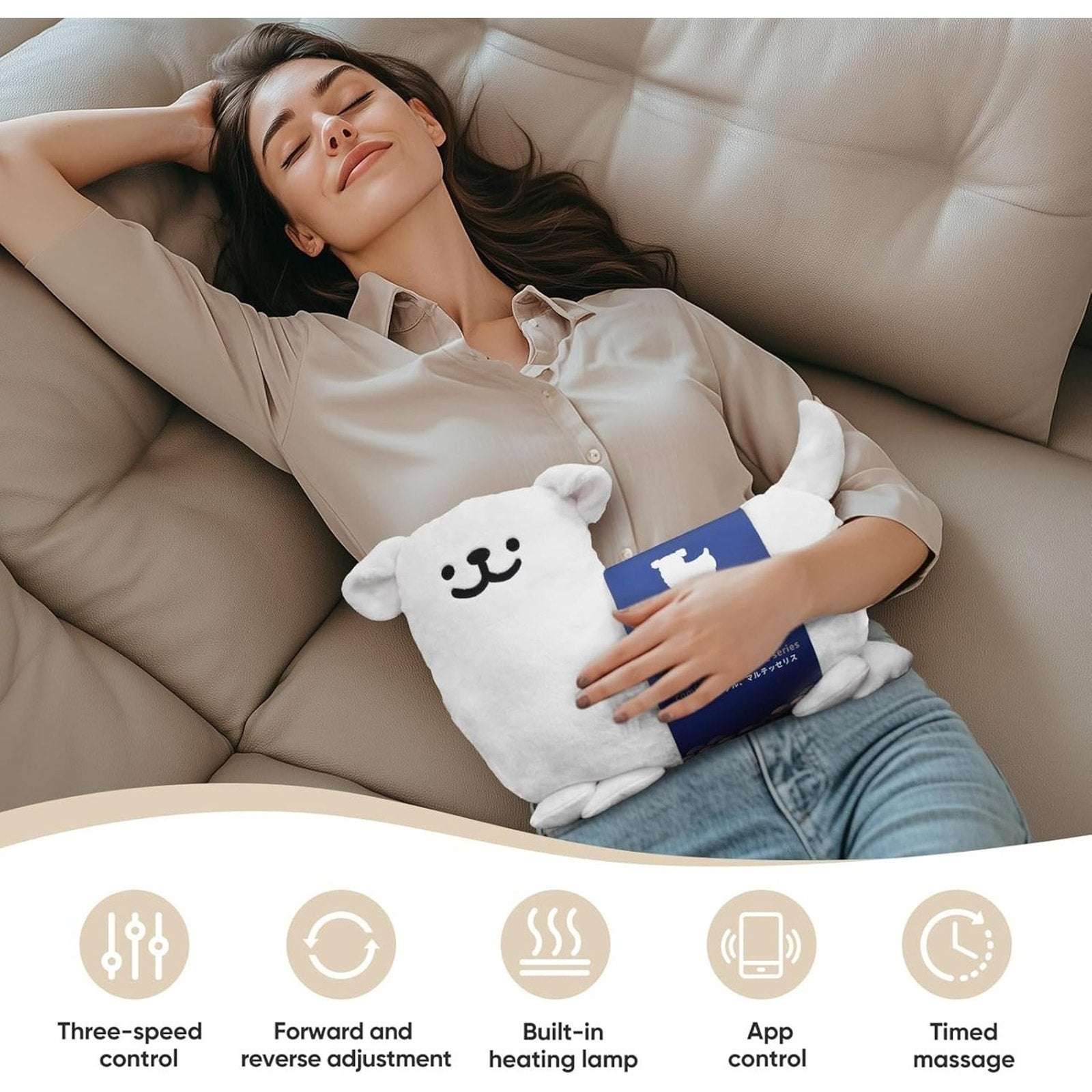 SOFT PUPPY BUDDY Heated 3-Speed Massager Timer, Rechargeable, Remote App Control