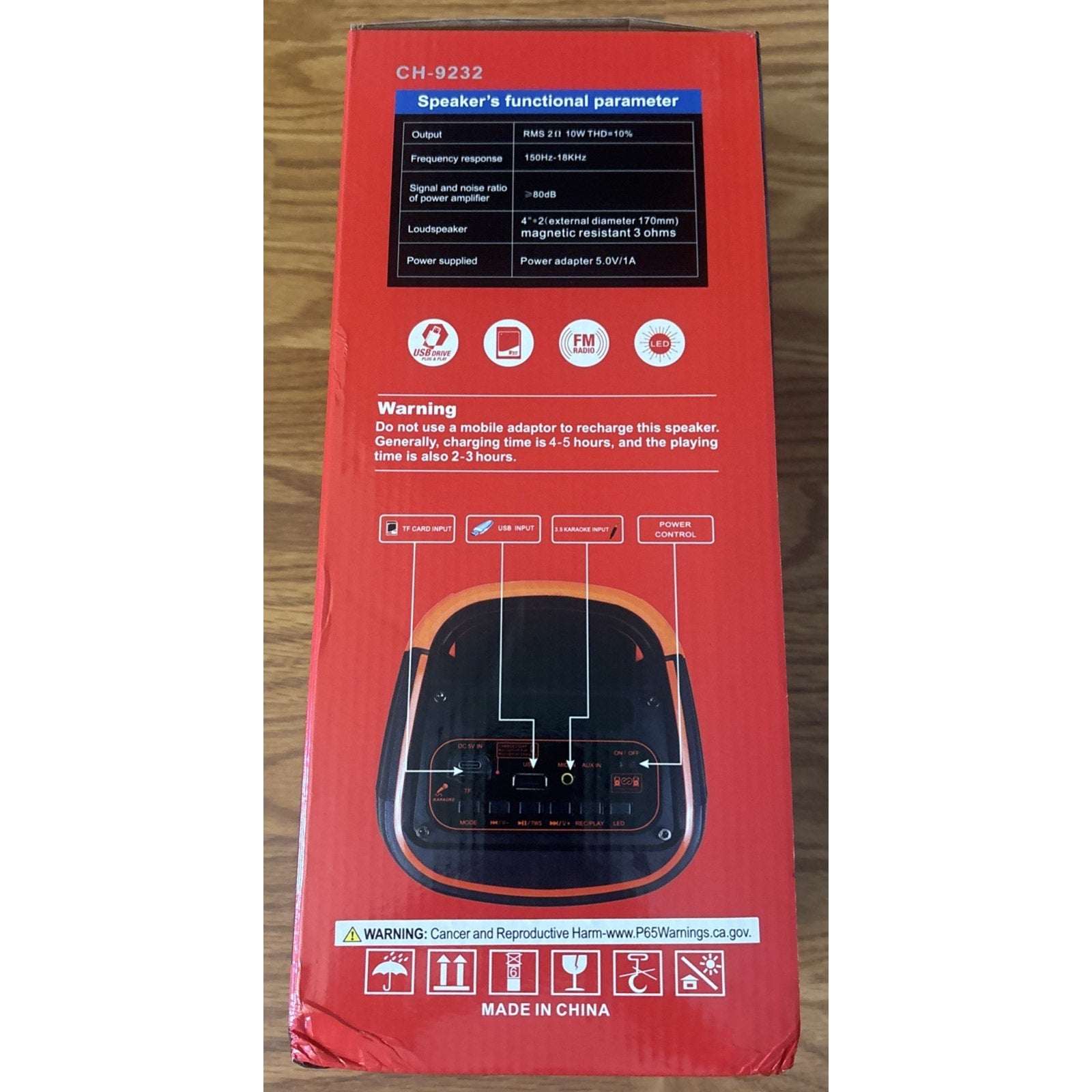 Dual 4" RGB Portable Speaker Rechargeable Bluetooth LED Karaoke Party System