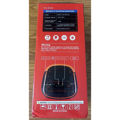 Dual 4" RGB Portable Speaker Rechargeable Bluetooth LED Karaoke Party System