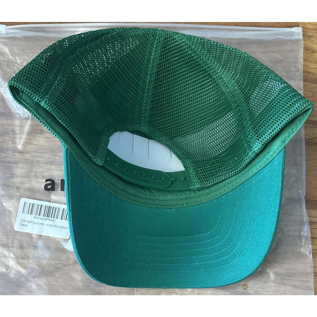 MASTERS LOGO GOLF CAP Mesh Trucker Snapback Hat Augusta Embroidered Green/White