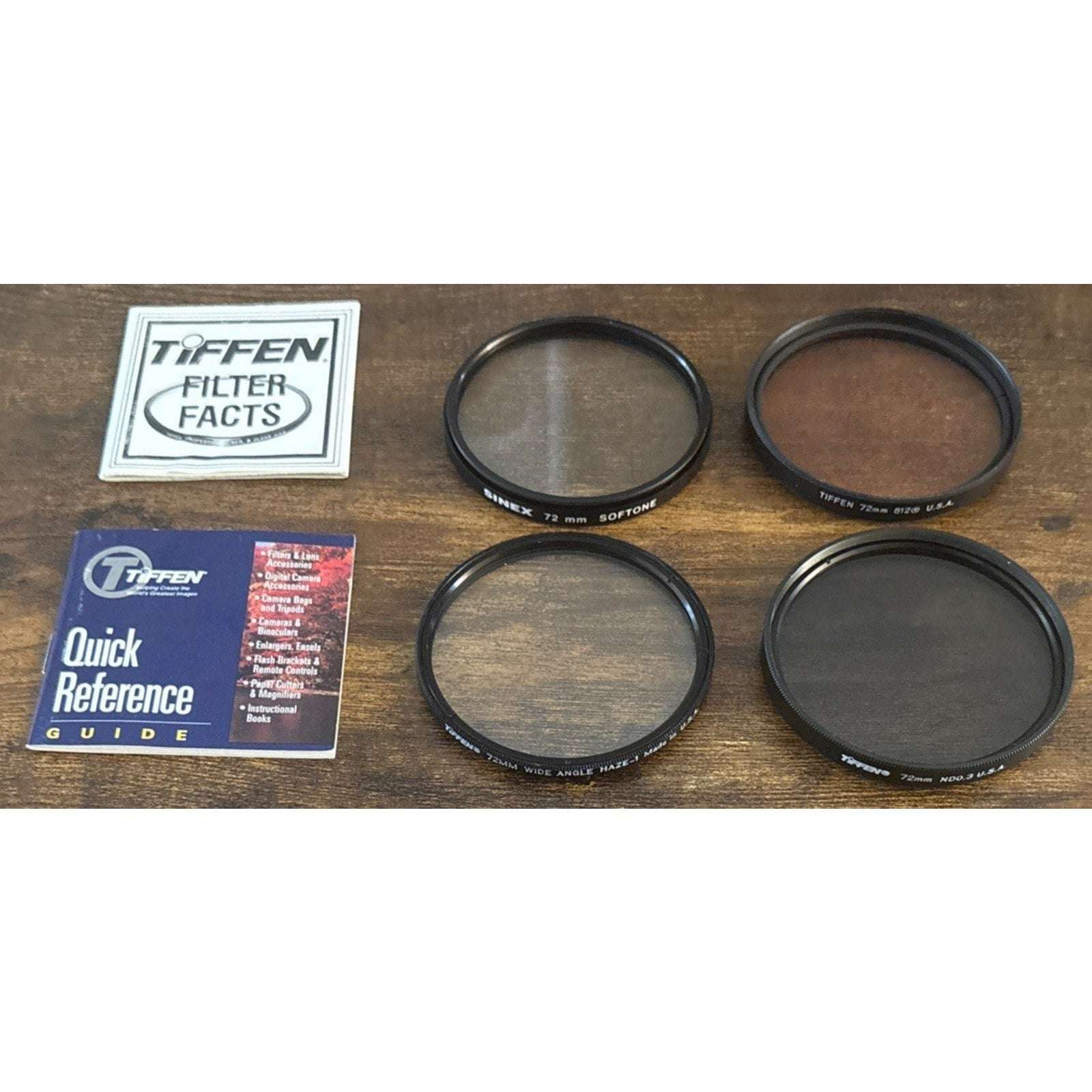 3x Tiffen 72mm Wide Angle Haze 1, ND 0.3, 812 Warming & 1x SINEX SOFTONE Filters