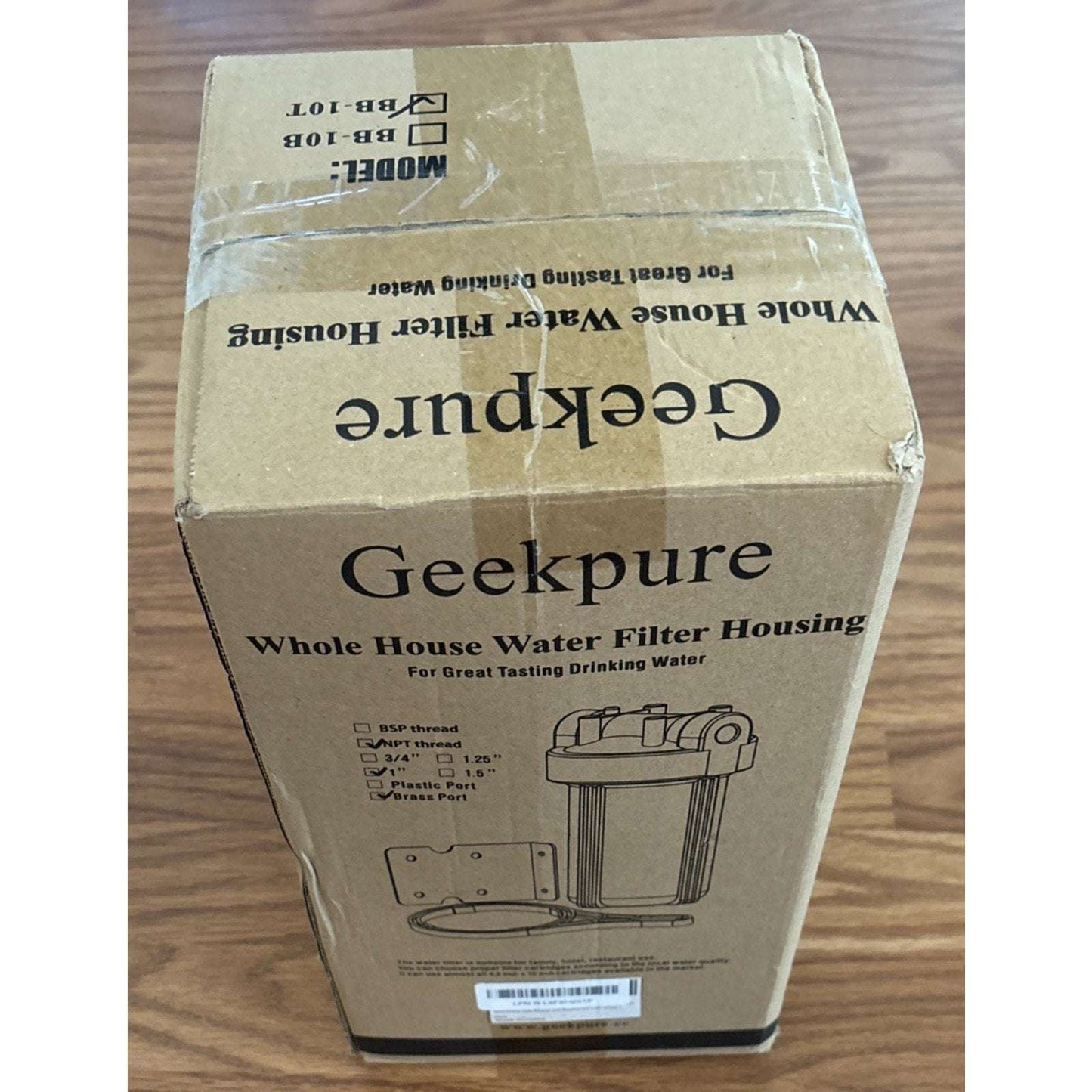 Geekpure 10 Inch Whole House Water Filter Housing 1"NPT Fit 4.5" x 10" Filters