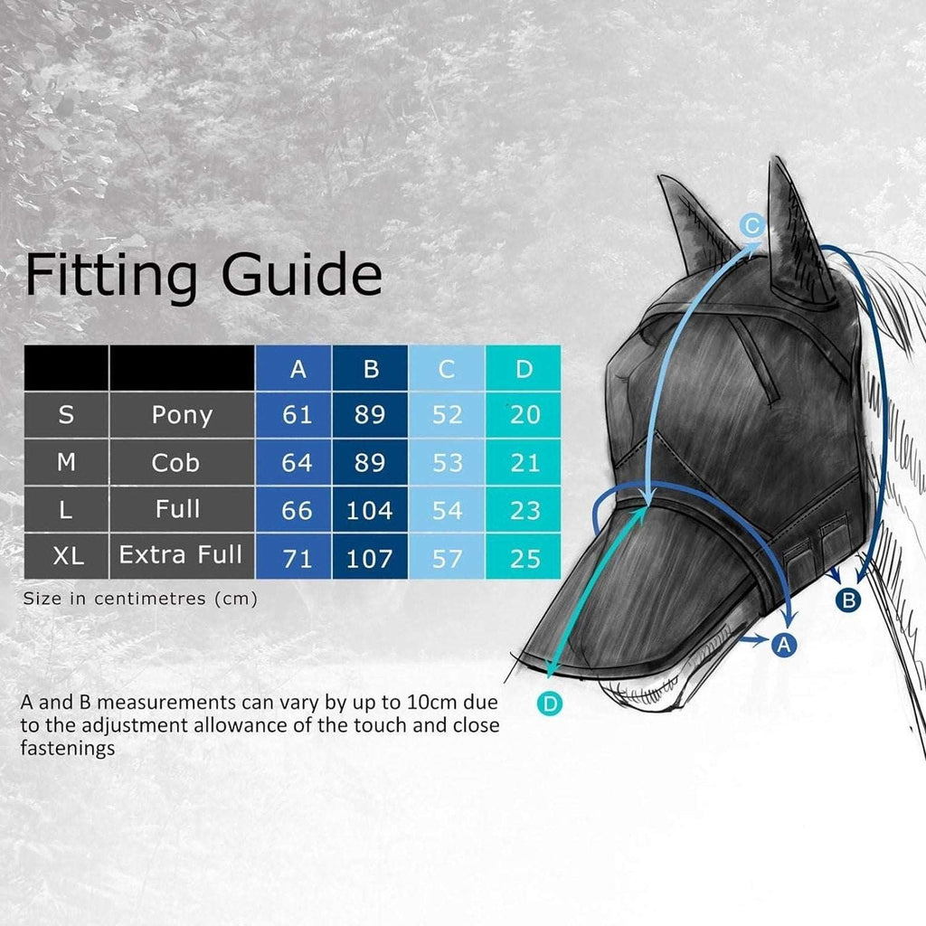 Harrison Howard Champion Horse Fly Mask w/ UV Protection, Long Nose & Ears, Full
