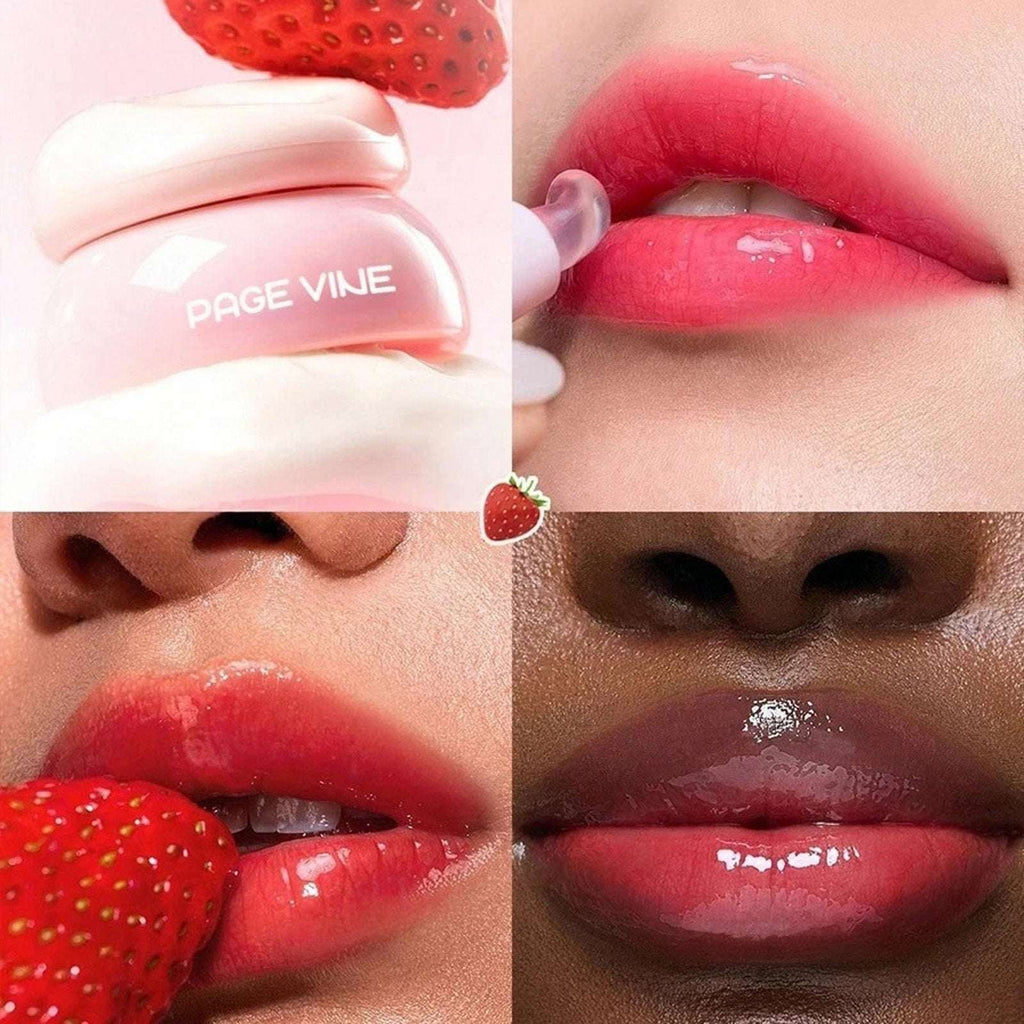 PageVine Hydra Jelly Pocket Lip Jam Gloss STRAWBERRY SPLASH Built in Applicator