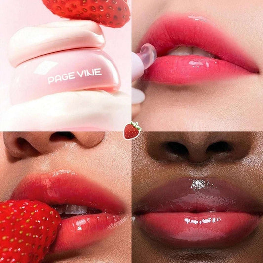 PageVine Hydra Jelly Pocket Lip Jam Gloss STRAWBERRY SPLASH Built in Applicator